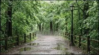 Light Rain Through Woodland Leaves | Peaceful Ambient Audio for Relaxation
