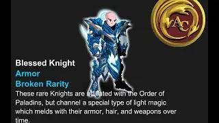 [AQW] New drop Blessed Knight Armor 0 AC Broken Rarity (/join stonewooddeep)