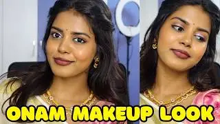 தமிழில்-ONAM MAKEUP ON BROWN SKIN || Beginner makeup tutorial  || HARINI SI