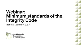 Webinar: Minimum standards for Integrity Code adoption