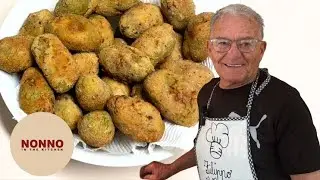 81 year old Nonno Filippo shows us how to make stuffed olives, Olive Ascolane, a tradition recipe.