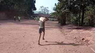 Airport physical running with 50 kg weight lift