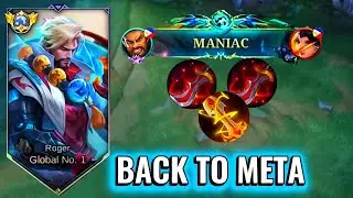 MANIAC!! ONE SHOT BUILD ROGER Crazy Damage FOR! 😱- TOP GLOBAL ROGER ~ Mobile Legends