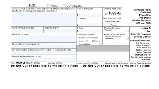IRS Form 1099-Q Walkthrough (Payments From Qualified Education Programs (Under Sections 529 and 530)
