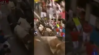 Fuerte Golpe Cuarto Encierro San Ferm&iacute;n 2013