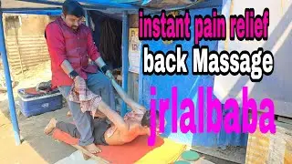 Instant pain relief by smoke oil &red cream back massage by pain killer therapy by jrlalbaba//asmr