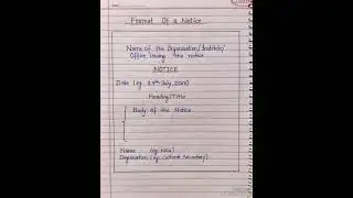 Notice writing format l Notice writing l Notice writing class9/10/11/12