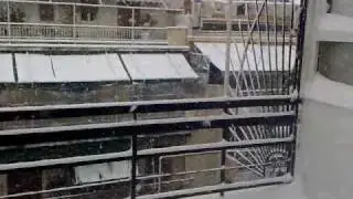Snow in Athens, View from Pagrati (February 2008)