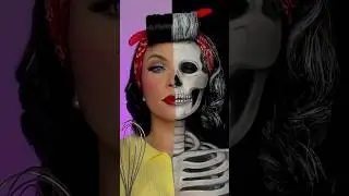 Pretty Little Baby 🥧 1950&rsquo;s Housewife Pin Up Girl Makeup. #rockabilly #skullmakeup #halloweenmakeup