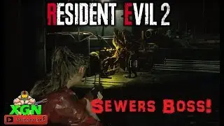 RESIDENT EVIL 2 PS4 William Birkin Boss fight in Sewers, save Sherry (Claire)