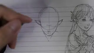 Drawing anime elf girl OC top view