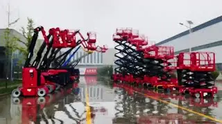 A Fleet of Aerial Lifts in Action: Multiple Boom Lifts Showcase#aerialworkplatform #heavymachinery