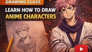 Anime character sketch drawing for kids boys and girls with me