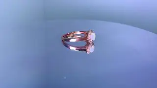 Rose Gold plated silver cluster ring 5mm Round White Opal ring