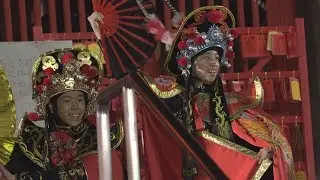 4Ｋ動画　中国双人変面ショー（女流彩華、未来）　2019長崎燈會　孔子廟会場