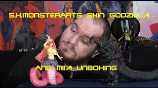 S.H. MONSTERARTS SHIN GODZILLA AND MONSTER MUSUME MIIA FIGURE UNBOXING