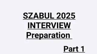 Szabul Interview Preparation 2025 |Admission 2025 | Aggregation