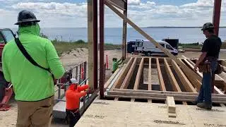 Large residential two story moment frame install