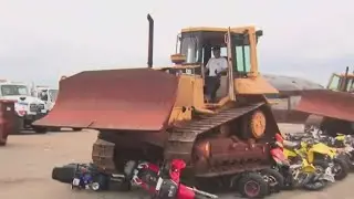 Mayor, NYPD crush illegal dirt bikes and ATVs in NYC