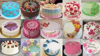 Easy & Simple Round Cake Designs | Cake Decorating ideas for Beginners | Easy  Birthday Cake ideas 