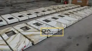 Calacatta Gold Marble Bathroom Vanity Tops for a Luxury Hospitality Project | EDG Stone 🎥