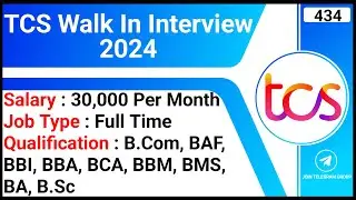 TCS Walk In Interview 2024 | Back Office Operations Job | Tata Jobs | Indore Jobs