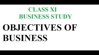 CLASS-XI-BUSINESS STUDY- OBJECTIVES OF BUSINESS