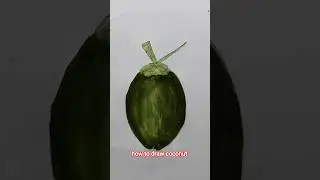 how to draw coconut #easy coconut drawing with watercolor #drawing #drawing4kids #art #painting