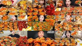 2&times; SPEED EATING SOUND | KOREAN MASSIVE RAW MARINATED CRAB, SPICY CRAB & CRAB ROE MUKBANG COMPILATION