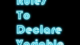 Rules To Follow While Declaring Variable in java