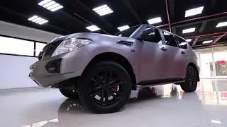 Nissan titanium Body wrapping with silver matt