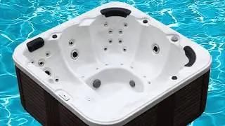 Luxus Outdoor Whirlpool Hot Tub Troja weiss mit 34 Massage D&uuml;sen Heizung Ozon Spa f&uuml;r 6 Personen