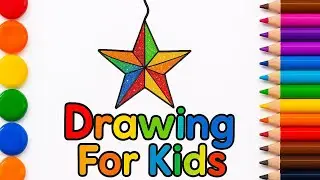 How to draw the star in step by step for kids