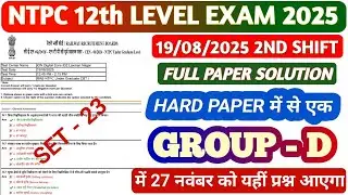 RRB NTPC 12th LEVEL 19 AUGUST 2ND SHIFT PAPER SOLUTION 2025 / RRB NTPC PAPER SOLUTION 2025 #maths