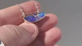 Boulder opal necklace / opal jewelry / opal pendant / Australian opal / black opal / crystal opal