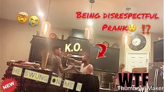 BEING DISRESPECTFUL PRANK ON DAD⁉️ (HE SWUNG ON ME🤛🏾😭)