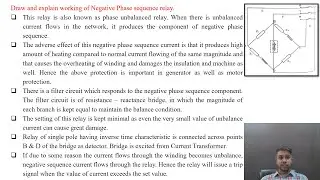 SGP Video short on Draw and explain working of Negative Phase sequence relay in English