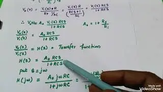 First Order High Pass Filter/Frequency Response/ using Op Amp