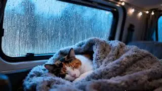 Cozy Car Rain Sounds with Gentle Thunder | White Noise for Sleep