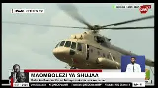 The chopper carrying Raila Odinga's body lands at his Opoda farm in Bondo