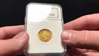 1863 NGC AU58 $3 Civil War Three Dollar Gold