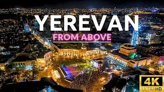 [4K] YEREVAN at NIGHT, Drone  Aerial footage of Yerevan, Armenia