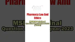 Pharmacy Law & Ethics | MSBTE Original Question Paper 2023 (Winter)