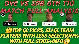 DVE vs SPB Dream11 Prediction | DVE vs SPB Dream11 Team | 6th T10 | Vincy Premier League 2021