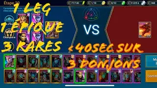 TEAM UNIQUE SPEEDRUN #2 DRAGON, CHEVALIER DE FEU ET ARAIGN&Eacute;E 20 EN 40 SEC / raid shadow legends fr