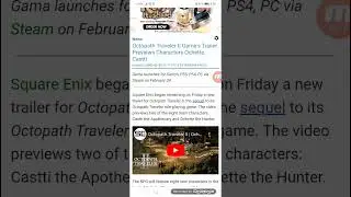 Octopath Traveler II Game's Trailer Previews Characters Ochette, Castti