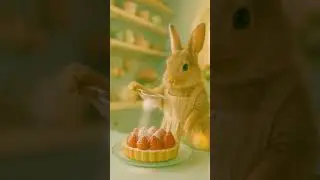 Bunny&rsquo;s Cozy Dessert Shop 🍓🍰-Sprinkling sugar on cakes as a squirrel customer stares in awe ✨🐿️