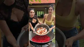 Egg boiled with chili cook recipe #cooking #food #recipe #recipe #shortvideo #shorts