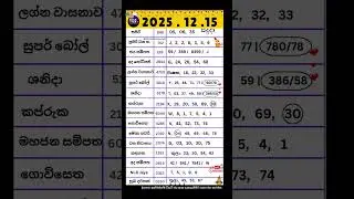 2025 .12 .15 සදුදා සියලු ලොතරයි දිනුම් අංක #dlb #nlb #shorts #lottery