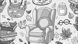 Color by Number Cozy Chair, Tea & Fall Decor Pattern Calm Happy Color app Online Game #coloringbook